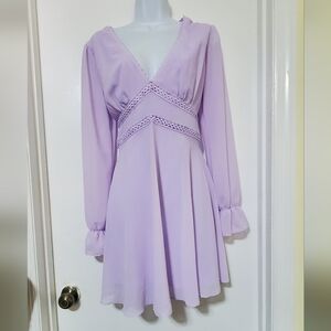 B Darlin Light Purple Long Sleeve Dress